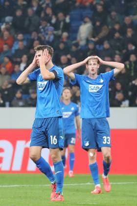 07 11 2024, xtvx, Football UEFA Europa League, TSG 1899 Hoffenheim Olympique Lyon emspor, v l Anton Stach TSG 1899 Hoffenheim Max Moerstedt TSG 1899 Hoffenheim enttaeuscht, enttaeuscht Blickend, dissapointed DFL DFB REGULATIONS PROHIBIT ANY USE OF PHOTOGRAPHS as IMAGE SEQUENCES and or QUASI VIDEO Sinsheim