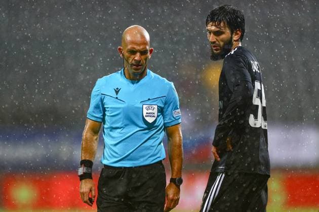 UEFA Europa League 2024 2025 Bodo Glimt Qarabag 1 2 Bodo 20241107 Referee Luis Godinho during the UEFA Europa League between Bodo Glimt and Qarabag at the Aspmyra stadium Photo Mats Torbergsen NTB Bodo Norway EDITORIAL USE ONLY RESTRICTED USE FOR BETTING COMPANIES  Copyright: xMatsxTorbergsenx xNTBx