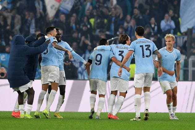 Soccer, Europa League qualifying round , SS Lazio v FC Porto Pedro Rodriguez of SS Lazio celebrates scoring his goal during the Europa League qualifying round - 4th leg match between SS Lazio v Fc Porto at Olympic stadium, Italy, Nov 07th, 2024. Imago-Images Emmefoto Copyright: xImago-Images Emmefotox