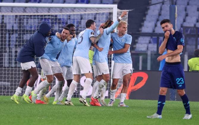 Europa League Football Match - 2024 25 Lazio vs Porto 07 11 2024 Rome, Stadio Olimpico, football match valid for Europa League 2024 24 between SS Lazio vs SSC vs FC Porto In photo: goal the Matias Vecino of SS Lazio ROMA Stadium Olimpic Lazio ITALY Copyright: xFABIOxSASSO FPAxFabioxSasso FPAx Lazio Porto2024_11_08Fabio Sasso6751