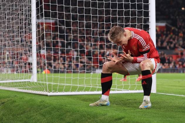 Fußball UEFA Europa League League-Phase Manchester United gegen PAOK Saloniki 7. November 2024 UEFA Europa League League-Phase Manchester United gegen PAOK Saloniki Rasmus Hojlund von Manchester United reagiert Foto Simon Stacpoole Abseits Manchester UK  Copyright: xSimonxStacpoolexOffside