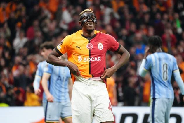 Victor Osimhen of Galatasaray during the UEFA Europa League 2024 25 League Phase MD4 match between Galatasaray A.S. and Tottenham Hotspur at on November 7, 2024 in Istanbul, Turkey. (Photo by Seskimphoto ) Galatasaray vTottenham Hotspur -- UEFA Europa League 2024 25 Season 