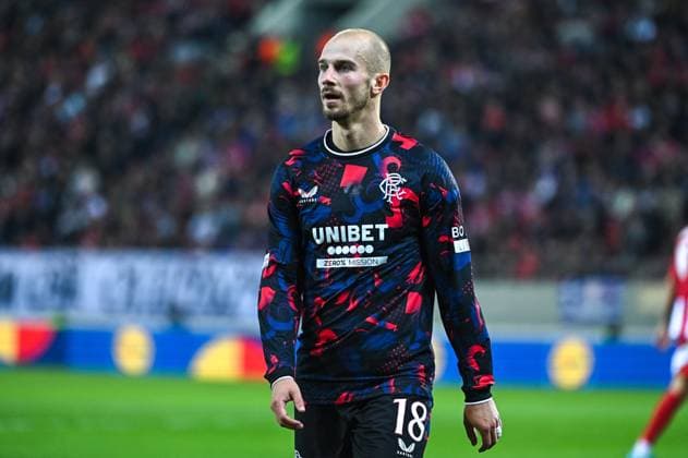 CALCIO - UEFA Europa League - Olympiacos FC vs Rangers 18 Vaclav ?erny of Rangers plays during the Europa League, Matchday 4 match between Olympiacos FC and Rangers at Georgios Karaiskakis Stadium in Piraeus, Greece, on November 7, 2024. Piraeus Greece  Copyright: xIPAxSport ABACAx