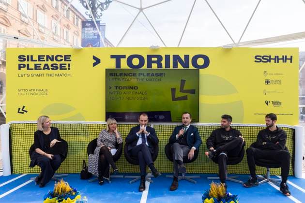 Inaugurazione di Casa Tennis e Casa Gusto alla presenza di Dario Gallina, Stefano Lo Russo, Marina Chiarelli, Simone Bolelli e Andrea Vavassori in Piazza Castello a Torino, Italia - Venerd& xec;, 8 Novembre 2024 - Cronaca - ( Foto Andrea Alfano LaPresse ) Casa Tennis and Casa Gusto at the presence of Dario Gallina, Stefano Lo Russo, Mimmo Carretta, Simone Bolelli and Andrea Vavassori in Piazza Castello. Turin, Italy - Friday, November 8, 2024 - News - ( Photo Andrea Alfano LaPresse )  Copyright: xAndreaxAlfano LaPressex