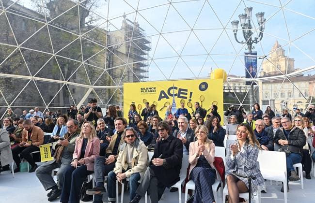 November 8, 2024, Turin: Press preview of Casa Tennis, Casa Gusto, Casa Media and inauguration of the collateral events on the occasion of the Nitto ATP, Tennis Herren Finals Torino 2024, in Turin, Italy, 08 November 2024. ANSA ALESSANDRO DI MARCO Nitto Atp Finals  - ZUMAa110 20241108_zaf_a110_017 Copyright: xAlessandroxDixMarcox xZ63x