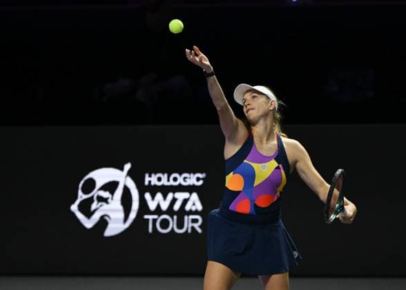 WTA, Tennis Damen Finals 2024 - Day 7 RIYADH, SAUDI ARABIA - NOVEMBER 08: Ellen Perez of Australia (pictured) playing with Nicole Melichar-Martinez of USA during their semi-final match against Gabriela Dabrowski of Canada and Erin Routliffe of New Zealand, on Day 7 of the 2024 WTA Finals, part of the Hologic WTA Tour, held at King Saud University Indoor Arena on November 08, 2024, in Riyadh, Saudi Arabia. Riyadh Saudi Arabia  Copyright: xArturxWidakx originalFilename:widak-wtafinal241108_npeK6.jpg