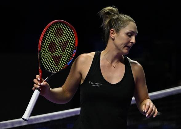 WTA, Tennis Damen Finals 2024 - Day 7 RIYADH, SAUDI ARABIA - NOVEMBER 08: Gabriela Dabrowski (pictured) of Canada and Erin Routliffe of New Zealand during their semi-final match against Nicole Melichar-Martinez of USA and Ellen Perez of Australia, on Day 7 of the 2024 WTA Finals, part of the Hologic WTA Tour, held at King Saud University Indoor Arena on November 08, 2024, in Riyadh, Saudi Arabia. Riyadh Saudi Arabia  Copyright: xArturxWidakx originalFilename:widak-wtafinal241108_npNDc.jpg