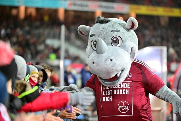 08 11 2024 Soccer Season 2024 2025 2 Soccer Bundesliga 12 Matchday 1 FC Nürnberg FCN Club 1 FC Kaiserslautern FCK Rote Roten Teufel Sportfoto Zink MeZi xmexzix DFL regulations prohibit any use of photographs as image sequences and or quasi video only for editorial use Mascot FCN