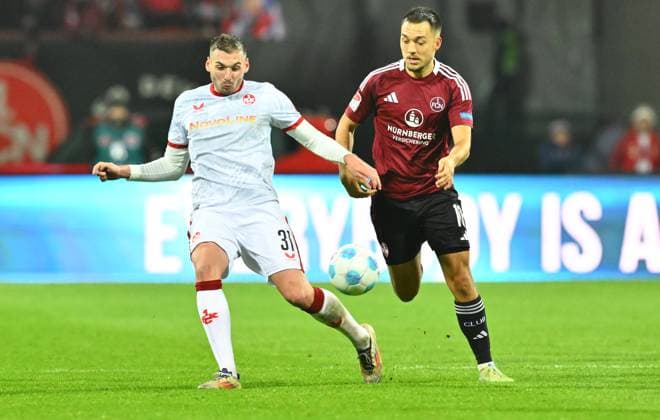 08 11 2024 Soccer Season 2024 2025 2 Soccer Bundesliga 12 Matchday 1 FC Nuremberg FCN Club 1 FC Kaiserslautern FCK Red Red Devils Sportfoto Zink xwoxzix DFL regulations prohibit any use of photographs as image sequences and or quasi video only for editorial use Luca Sirch 31, 1 FC Kaiserslautern FCK Julian Justvan 10, 1 FC Nuremberg FCN