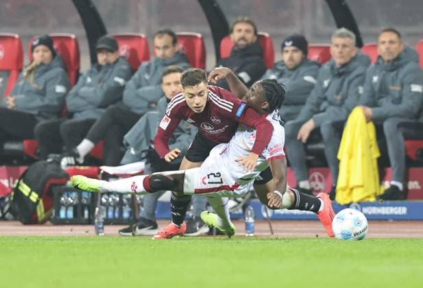 08 11 2024 Soccer Season 2024 2025 2 Soccer Bundesliga 12 Matchday 1 FC Nürnberg FCN Club 1 FC Kaiserslautern FCK Rote Roten Teufel Sportfoto Zink DaMa xdaxmax DFL regulations prohibit any use of photographs as image sequences and or quasi video only for editorial use Stefanos Tzimas 9, 1 FC Nürnberg FCN Frank Ronstadt 27, 1 FC Kaiserslautern FCK