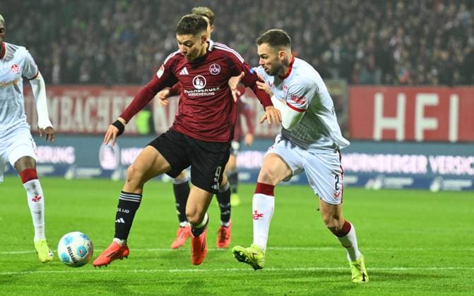 08 11 2024 Soccer Season 2024 2025 2 Soccer Bundesliga 12 Matchday 1 FC Nürnberg FCN Club 1 FC Kaiserslautern FCK Rote Roten Teufel Sportfoto Zink xwoxzix DFL regulations prohibit any use of photographs as image sequences and or quasi video only for editorial use Stefanos Tzimas 9, 1 FC Nürnberg FCN Boris Tomiak 2, 1 FC Kaiserslautern FCK