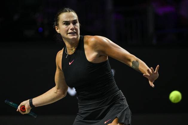 WTA, Tennis Damen Finals 2024 - Day 7 RIYADH, SAUDI ARABIA - NOVEMBER 08: Aryna Sabalenka of Belarus during her semi-final match against Coco Gauff of USA, on Day 7 of the 2024 WTA Finals, part of the Hologic WTA Tour, held at King Saud University Indoor Arena on November 08, 2024, in Riyadh, Saudi Arabia. Riyadh Saudi Arabia  Copyright: xArturxWidakx originalFilename:widak-wtafinal241108_npP2g.jpg