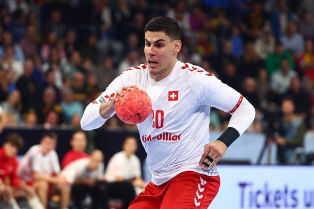 Luka Maros Switzerland Germany vs Switzerland, Handball, European Championship Qualification, 07 11 2024 Germany vs Switzerland, Handball, European Championship Qualification, 07 11 2024 Mannheim Copyright: xEibner-Pressefotox EP_RWS