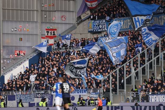 2024 11 09 xJFAx 2 Bundesliga SV Darmstadt 98 Hertha BSC v l , Hertha BSC Fans,Mood, Scarves, Jerseys, Emotions DFL DFB REGULATIONS PROHIBIT ANY USE OF PHOTOGRAPHS as IMAGE SEQUENCES and or QUASI VIDEO Copyright: JoaquimxFerreira