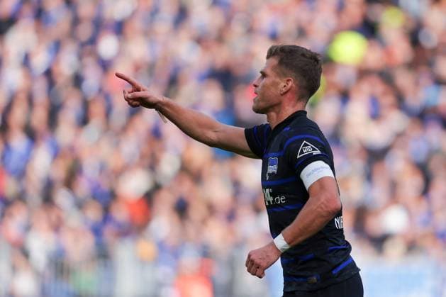 2024 11 09 xJFAx 2 Bundesliga SV Darmstadt 98 Hertha BSC v l , Florian Niederlechner Hertha BSC shoots the goal to 0 1, Goal celebration, celebrate the goal DFL DFB REGULATIONS PROHIBIT ANY USE OF PHOTOGRAPHS as IMAGE SEQUENCES and or QUASI VIDEO Copyright: JoaquimxFerreira