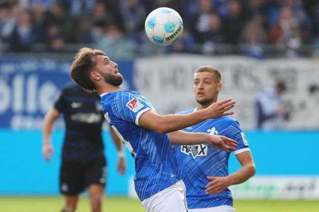 09 11 2024, xtvx, Soccer 2 Bundesliga, SV Darmstadt 98 Hertha BSC Berlin emspor, v l Portrait Killian Corredor SV Darmstadt 98 Fabian Nuernberger SV Darmstadt 98 DFL DFB REGULATIONS PROHIBIT ANY USE OF PHOTOGRAPHS as IMAGE SEQUENCES and or QUASI VIDEO Darmstadt
