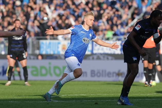2024 11 09 xJFAx 2 Bundesliga SV Darmstadt 98 Hertha BSC v l , Andreas Müller SV Darmstadt 98 Torjubel, Goal celebration, celebrate the goal DFL DFB REGULATIONS PROHIBIT ANY USE OF PHOTOGRAPHS as IMAGE SEQUENCES and or QUASI VIDEO Copyright: JoaquimxFerreira