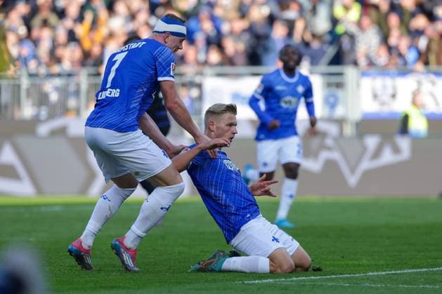 2024 11 09 xJFAx 2 Bundesliga SV Darmstadt 98 Hertha BSC v l , Isac Alexi Sivert Lidberg SV Darmstadt 98 , Andreas Müller SV Darmstadt 98 Torjubel, Goal celebration, celebrate the goal zum 3 1 DFL DFB REGULATIONS PROHIBIT ANY USE OF PHOTOGRAPHS as IMAGE SEQUENCES and or QUASI VIDEO Copyright: JoaquimxFerreira