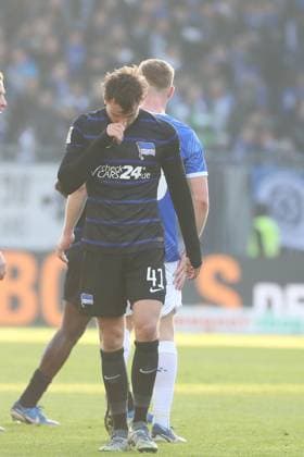 09 11 2024, xtvx, Fussball 2 Bundesliga, SV Darmstadt 98 Hertha BSC Berlin emspor, v l Pascal Klemens Hertha BSC Berlin enttaeuscht, enttaeuscht schauend, dissapointed nach dem Spiel, after the match DFL DFB REGULATIONS PROHIBIT ANY USE OF PHOTOGRAPHS as IMAGE SEQUENCES and or QUASI VIDEO Darmstadt