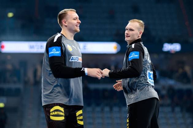 European Handball Championship Qualification, Germany Switzerland, 2 Qualification Round, Group 7, 1 Matchday, Justus Fischer Germany , Goalkeeper David Späth David Spaeth Germany n Mannheim SAP Arena Baden Württemberg Germany