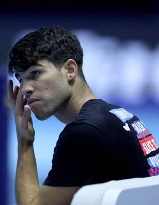 Carlos Alcaraz of Spain during practice Nitto ATP, Tennis Herren Finals, Tennis, Inalpi Arena, Turin, Italy 09 Nov 2024  Copyright: xEllaxLing Shutterstockx 14886920am
