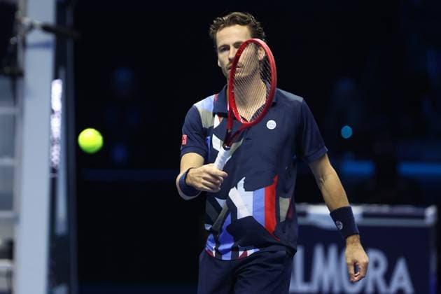 controls the ball, Day 1, Nitto ATP, Tennis Herren Finals 2024, INALPI Arena, November 10, 2024, Turin, Italy.