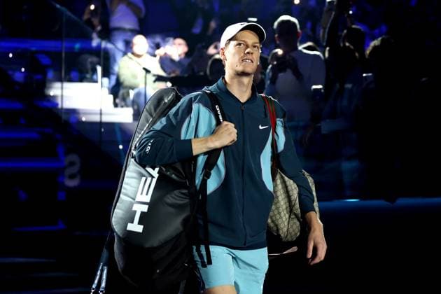 Jannik Sinner vs Alex De Minaur Jannik Sinner of Italy looks on during the Round Robin singles match between Jannik Sinner of Italy and Alex De Minaur of Australia on Day One of the Nitto ATP, Tennis Herren World Tour Finals. Turin Inalpi Arena Italy Copyright: xMarcoxCanonierox