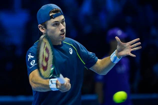 10th November 2024; Inalpi Arena, Turin, Italy; Nitto ATP, Tennis Herren Finals 2024 Day 1; Alex de Minaur of Australia in action against Jannik Sinner of Italy  ActionPlus12714241 BestxImages
