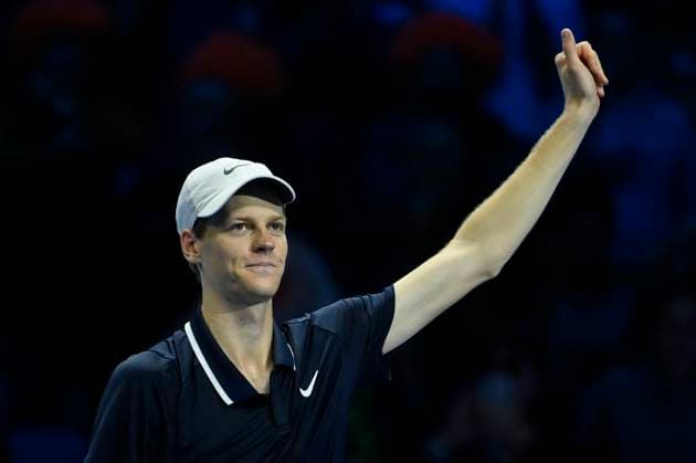 10th November 2024; Inalpi Arena, Turin, Italy; Nitto ATP, Tennis Herren Finals 2024 Day 1; Jannik Sinner of Italy celebrates a victory against Alex de Minaur of Australia  ActionPlus12714289 BestxImages