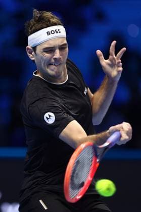 Daniil Medvedev vs Taylor Fritz Taylor Fritz of USA in action during the Round Robin singles match between Daniil Medvedev of Russia and Taylor Fritz of USA on Day One of the Nitto ATP, Tennis Herren World Tour Finals. Torino Pala Alpitour Italy Copyright: xMarcoxCanonierox