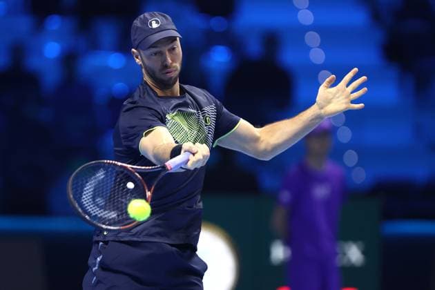 Tim Puetz (Germany) controls the ball, Day 2, Nitto ATP, Tennis Herren Finals 2024, INALPI Arena, November 11, 2024, Turin, Italy.