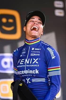 Telenet Superprestige cyclocross Deurne 2024 DEURNE, BELGIUM - NOVEMBER 11 : Del Carmen Alvarado Ceylin (NED) of Alpecin-Deceuninck during the podium ceremony of the 3th leg of the women Telenet Superprestige cyclocross series 2024-2025 in Deurne, Belgium, 11 11 2024 Deurne Belgium  Copyright: xGvgx