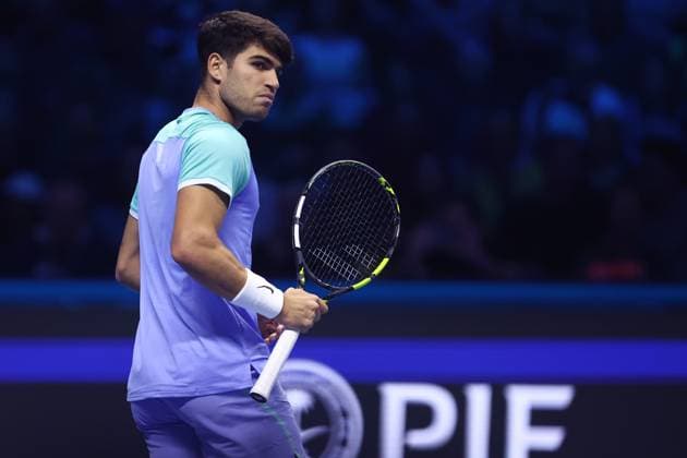 Carlos Alcaraz (Spain) looks on, Day 2, Nitto ATP, Tennis Herren Finals 2024, INALPI Arena, November 11, 2024, Turin, Italy.