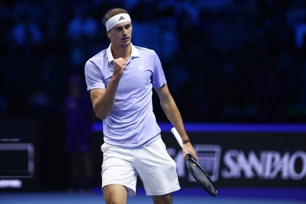 Alexander Zverev (Germany) celebrates, Day 2, Nitto ATP, Tennis Herren Finals 2024, INALPI Arena, November 11, 2024, Turin, Italy.
