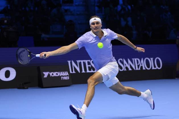 TENNIS - Internazionali di Tennis - 2024 ATP, Tennis Herren Nitto Finals - Zverev vs Rublev Alexander Zverev (Germany) during the match againts Andrej Rublev (Russia) during 2024 ATP Nitto Finals - Zverev vs Rublev, International Tennis match in Turin, Italy, November 11 2024 Turin Italy  Copyright: xIPAxSport ABACAx