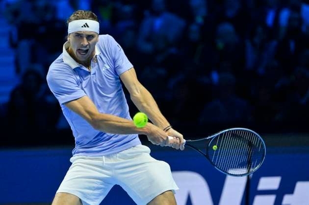 11th November 2024; Inalpi Arena, Turin, Italy; Nitto ATP, Tennis Herren Finals 2024 Day 2; Alexander Zverev of Germany in action against Andrey Rublev  ActionPlus12714490 BestxImages