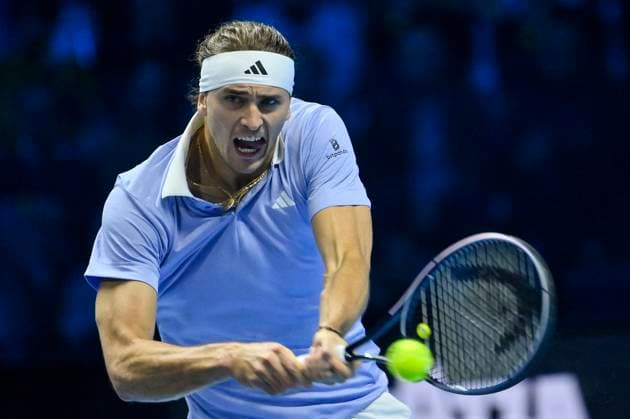 11th November 2024; Inalpi Arena, Turin, Italy; Nitto ATP, Tennis Herren Finals 2024 Day 2; Alexander Zverev of Germany in action against Andrey Rublev  ActionPlus12714465 BestxImages