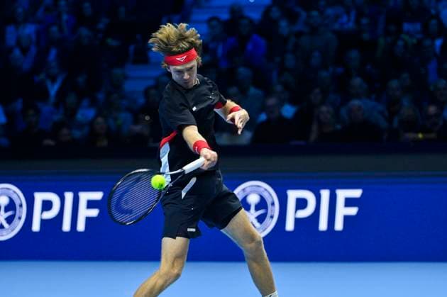 11th November 2024; Inalpi Arena, Turin, Italy; Nitto ATP, Tennis Herren Finals 2024 Day 2; Andrey Rublev in action against Alexander Zverev of Germany  ActionPlus12714476 BestxImages