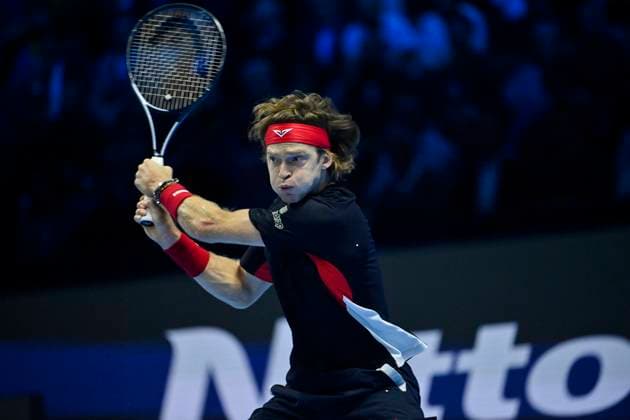 11th November 2024; Inalpi Arena, Turin, Italy; Nitto ATP, Tennis Herren Finals 2024 Day 2; Andrey Rublev in action against Alexander Zverev of Germany  ActionPlus12714484 BestxImages