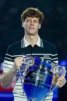 11th November 2024; Inalpi Arena, Turin, Italy; Nitto ATP, Tennis Herren Finals 2024 Day 2; Jannik Sinner of Italy wins the ATP Year End World Number One Trophy Cup  ActionPlus12714521 BestxImages
