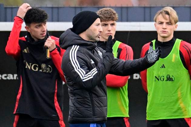 Media Activities of the Belgian National Football team - 12 11 2024 TUBIZE, BELGIUM - NOVEMBER 12 : Tedesco Domenico head coach of Belgium during a training session prior to the Nations League games against Italy and Israel at the Belgian National Football center on November 12, 2024 in Tubize, Belgium, 12 11 2024 Tubize Belgium  Copyright: xPeterxDexVoechtx