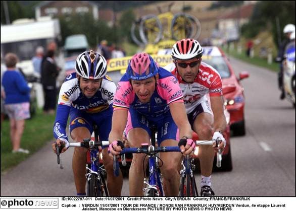 VERDUN 11 07 2001 TOUR DE FRANCE RONDE VAN FRANKRIJK HUY VERDUN Verdun, 4e etappe Laurent Jalabert, Mancebo en Dierckxsens PICTURE BY PHOTO NEWS PHOTO NEWS VERDUN FRANCE FRANKRIJK  Copyright: xx CVPN110701_011.JPG LUDO Dierckxsens