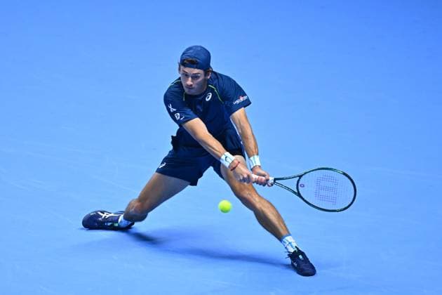Nitto ATP, Tennis Herren Finals - Daniil Medvedev vs Alex de Minaur - Turin Alex De Minaur (AUS) during his second match at the 2024 Nitto ATP Finals in Turin, Italy, on November 12, 2024. Photo by Corinne Dubreuil ABACAPRESS.COM Turin Italy  Copyright: xDubreuilxCorinne ABACAx