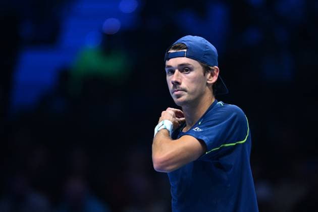 Nitto ATP, Tennis Herren Finals - Daniil Medvedev vs Alex de Minaur - Turin Alex De Minaur (AUS) during his second match at the 2024 Nitto ATP Finals in Turin, Italy, on November 12, 2024. Photo by Corinne Dubreuil ABACAPRESS.COM Turin Italy  Copyright: xDubreuilxCorinne ABACAx