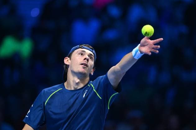 Nitto ATP, Tennis Herren Finals - Daniil Medvedev vs Alex de Minaur - Turin Alex De Minaur (AUS) during his second match at the 2024 Nitto ATP Finals in Turin, Italy, on November 12, 2024. Photo by Corinne Dubreuil ABACAPRESS.COM Turin Italy  Copyright: xDubreuilxCorinne ABACAx