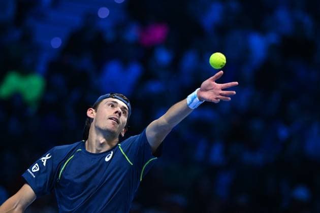 Nitto ATP, Tennis Herren Finals - Daniil Medvedev vs Alex de Minaur - Turin Alex De Minaur (AUS) during his second match at the 2024 Nitto ATP Finals in Turin, Italy, on November 12, 2024. Photo by Corinne Dubreuil ABACAPRESS.COM Turin Italy  Copyright: xDubreuilxCorinne ABACAx