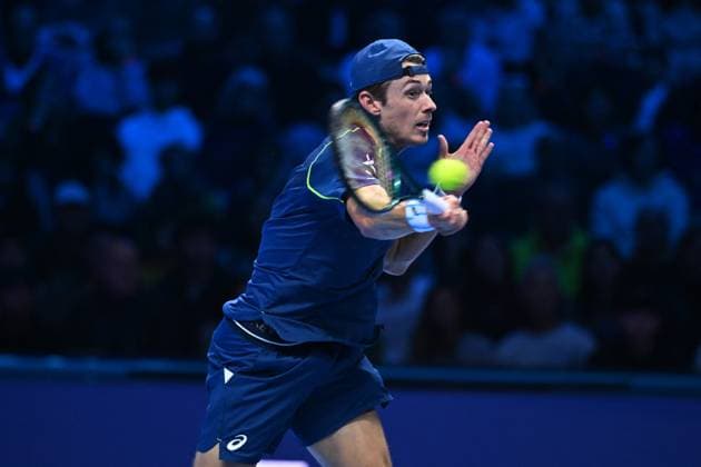 Nitto ATP, Tennis Herren Finals - Daniil Medvedev vs Alex de Minaur - Turin Alex De Minaur (AUS) during his second match at the 2024 Nitto ATP Finals in Turin, Italy, on November 12, 2024. Photo by Corinne Dubreuil ABACAPRESS.COM Turin Italy  Copyright: xDubreuilxCorinne ABACAx