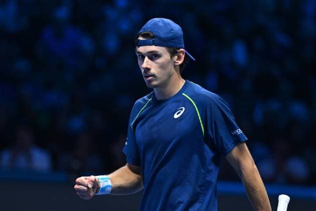 Nitto ATP, Tennis Herren Finals - Daniil Medvedev vs Alex de Minaur - Turin Alex De Minaur (AUS) during his second match at the 2024 Nitto ATP Finals in Turin, Italy, on November 12, 2024. Photo by Corinne Dubreuil ABACAPRESS.COM Turin Italy  Copyright: xDubreuilxCorinne ABACAx