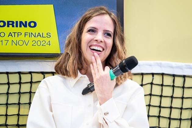 Alcuni momenti dell™incontro con Carolina Kostner nell™ambito delle Nitto ATP, Tennis Herren Finals presso casa Tennis in Piazza Castello a Torino, Italia - Cronaca - MartedÃ¬ 12 Novembre 2024 (Photo Giacomo Longo LaPresse) Some moments of the meeting with Carolina Kostner as part of the Nitto Atp Finals at the Casa Tennis in Piazza Castello in Turin, Italy - News - Tuesday 12 November 2024 (Photo Giacomo Longo LaPresse)  Copyright: xGiacomoxLongox