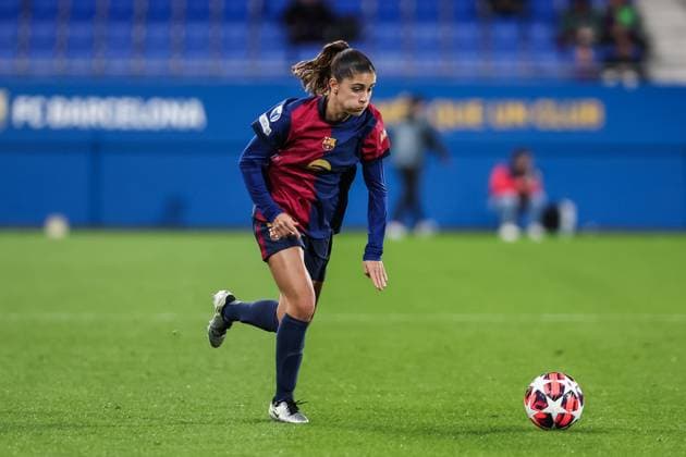 November 12, 2024, Sant Joan Despi, Barcelona, Spain: Jana Fernandez of FC Barcelona, Barca Femenino in action during the UEFA Women s Champions League 2024 25 Group Stage MD3, football match played between FC Barcelona and SKN St. Polten at Johan Cruyff Stadium on November 12, 2024 in Sant Joan Despi, Spain. Sant Joan Despi Spain - ZUMAa181 20241112_zaa_a181_063 Copyright: xJavierxBorregox